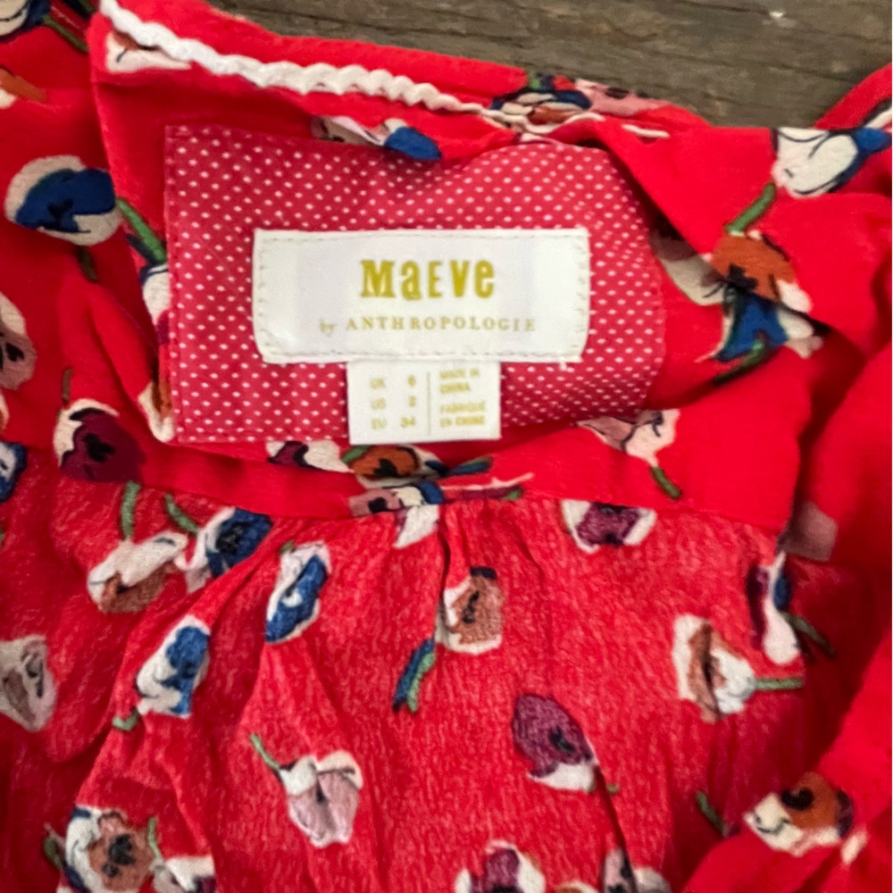 ANTHROPOLOGIE Women's Maeve Petunia Wrap Mini Dress Size 2 - Picture 8 of 10